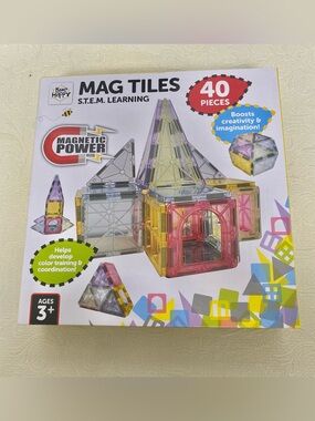 Bee Happy Mag Tiles 40-Piece STEM Set - Multicolor NWOT